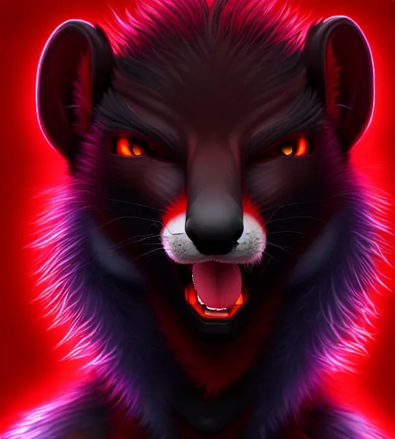Image similar to furry - male - red - black - weasel - chaos theorist - fursona uhd ue 5 visual novel pc game expressions, photorealistic