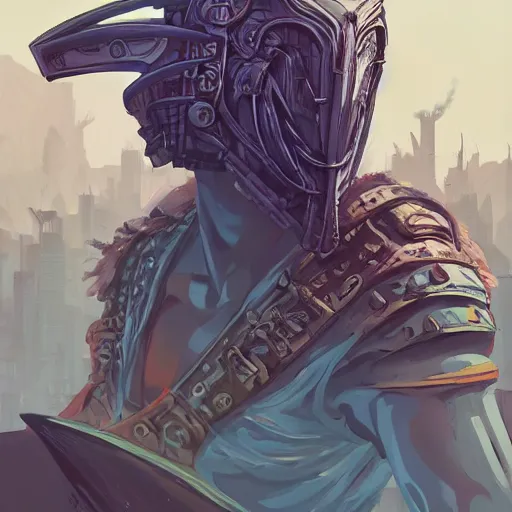 Image similar to cyberpunk viking helmet mask warrior goddess robot ninja fantasy, art gta 5 cover, official fanart behance hd artstation by jesper ejsing, by rhads, makoto shinkai and lois van baarle, ilya kuvshinov, ossdraws