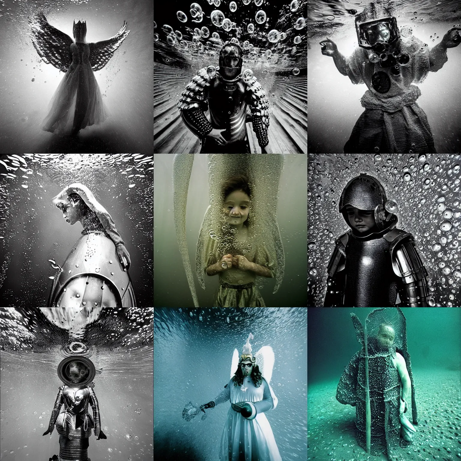 underwater photo of an angel in medieval armor by | Stable Diffusion ...