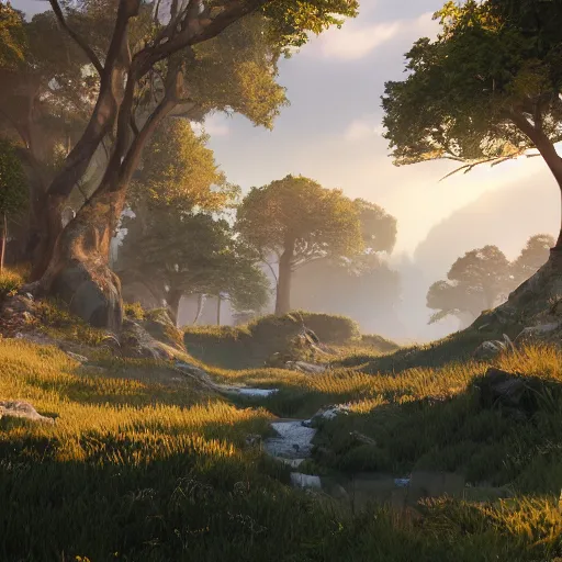 Prompt: a beautiful landscape, octane render, nvidia raytracing demo