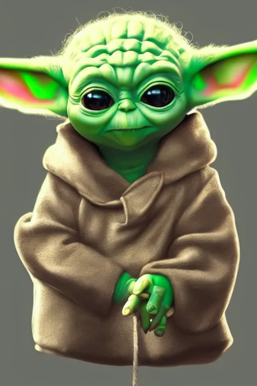 Prompt: baby yoda as a dj, illustration, highly detailed, artstation, grogu