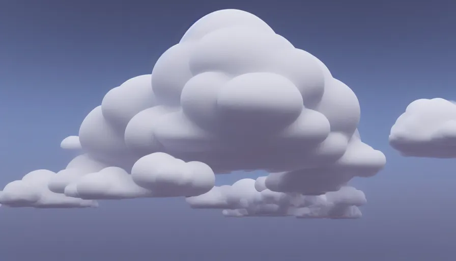 Image similar to Voxel! Rendering of Volumetric Cloud, High Quality, Hyperrealistic Rendering, Octane, Redshift, Smooth Gradients