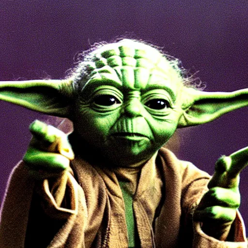 Image similar to yoda performing at woodstock