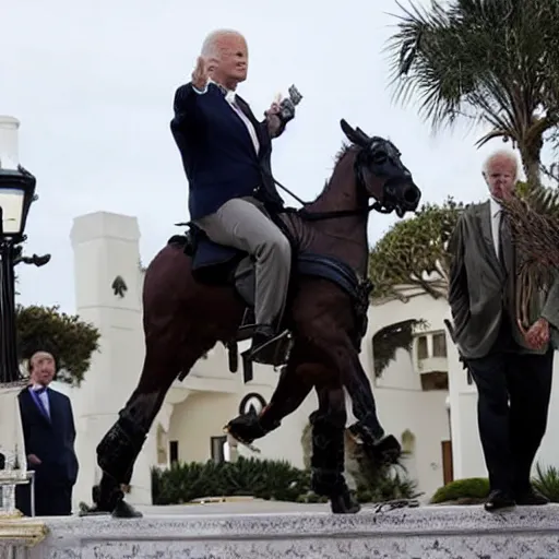 Prompt: Dark Biden laying siege on Mar-a-Lago