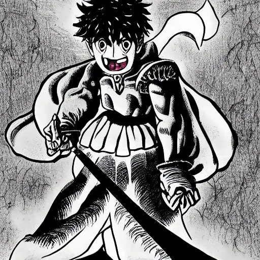 Prompt: Goofy in the style of Kentaro Miura, Berserk, manga, seinen, 4k