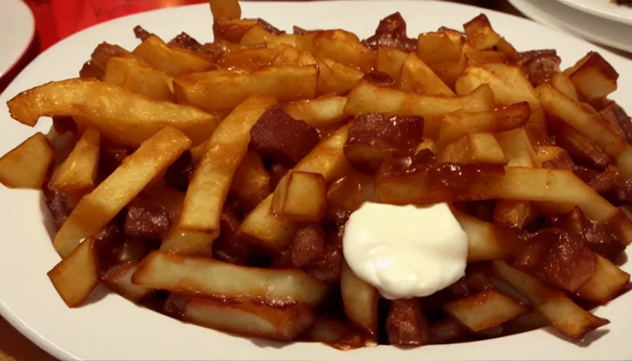 Prompt: poutine ( the canadian meal ) from mordor