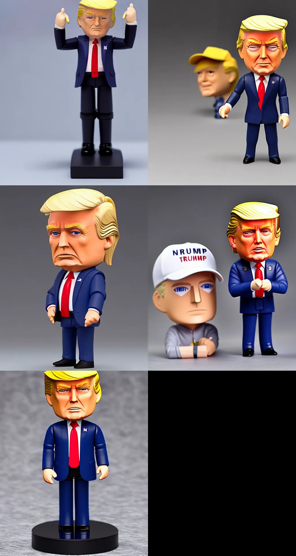 Prompt: nendroid of donald trump, detailed product photo