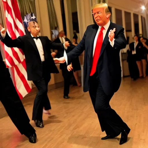 Image similar to Donald Trump dancing Tango in Buenos Aires