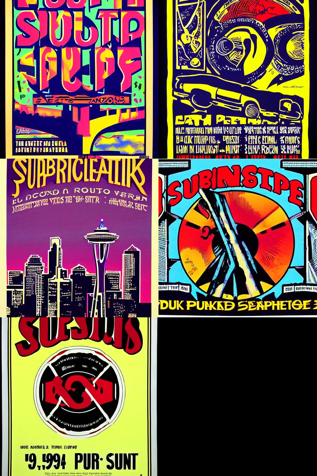 A poster for a concert in 1 9 9 1 in seattle by subpop stable diffusion