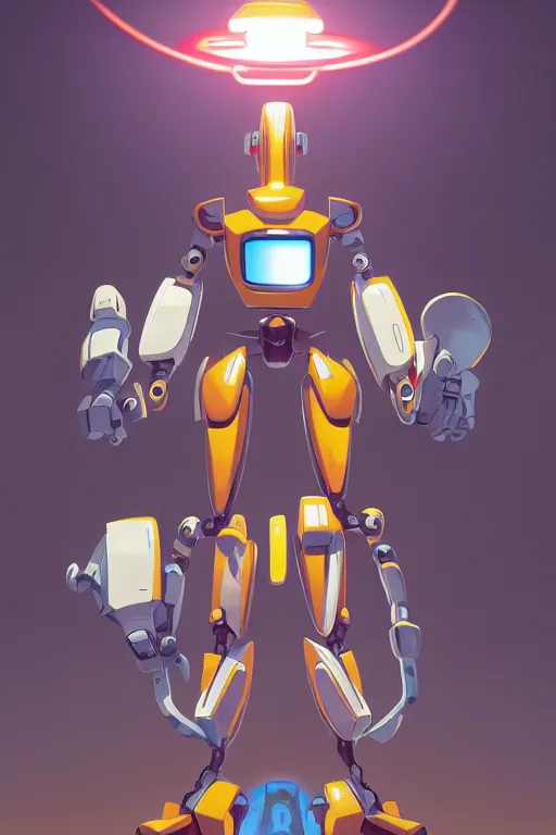 Image similar to metabots medabots medarotto medarot robot minimalist comics, behance hd by jesper ejsing, by rhads, makoto shinkai and lois van baarle, ilya kuvshinov, rossdraws global illumination ray tracing hdr radiating a glowing aura