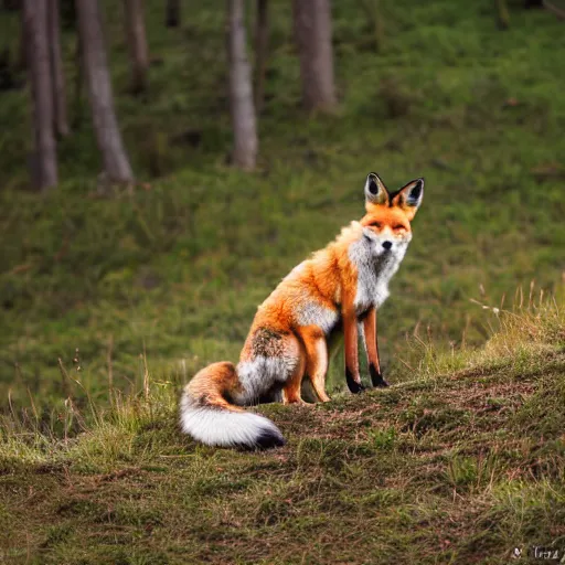 Prompt: a fox wolf, 8 k, 8 5 mm f 1. 8