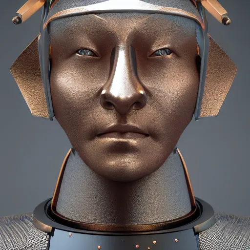Prompt: portrait of a bust of a samurai with futuristic fashion elements created by yuuki morita, octane render, 3 d animated, unreal engine 5, studio lighting, photorealistic, smooth surface