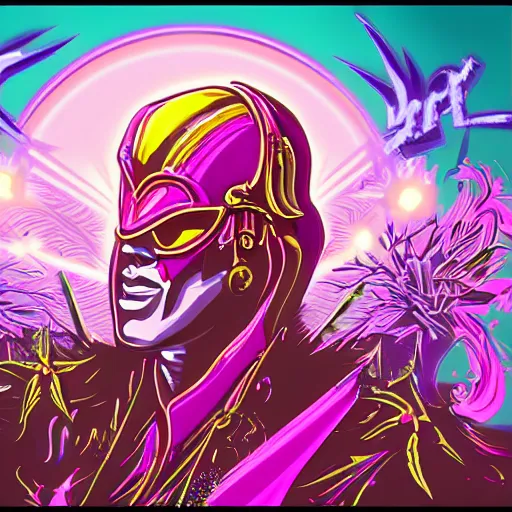 Image similar to fleur - de - lis, retrowave epic art, trending on art station