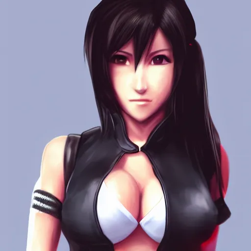 Image similar to beautiful digital art of tifa lockhart, trending on artstation