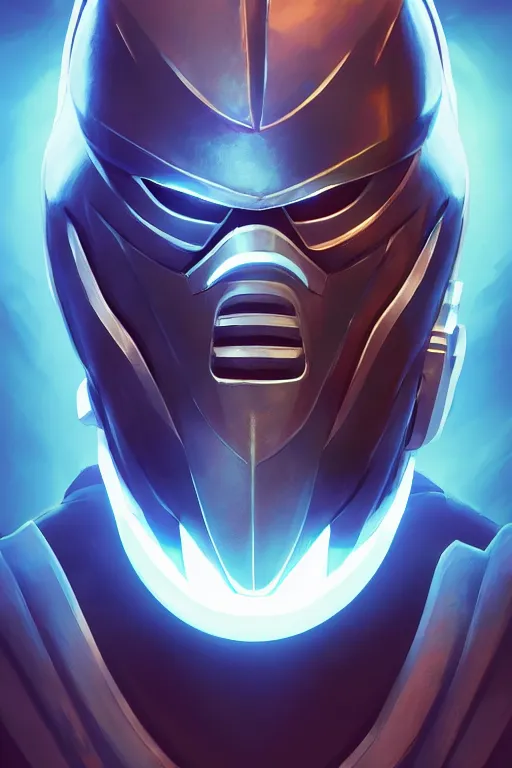 Image similar to epic mask helmet robot ninja portrait stylized as fornite style game design fanart by concept artist gervasio canda, behance hd by jesper ejsing, by rhads, makoto shinkai and lois van baarle, ilya kuvshinov, rossdraws global illumination radiating a glowing aura global illumination ray tracing hdr render in unreal engine 5