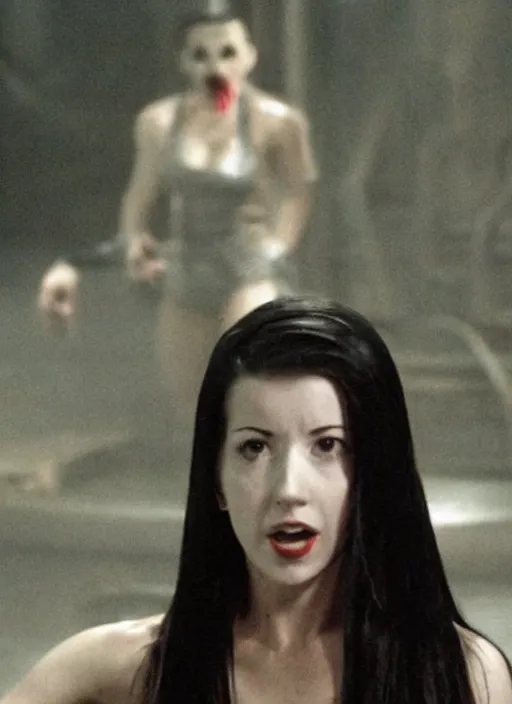 Image similar to film still of tifa lockhart in a horror movie