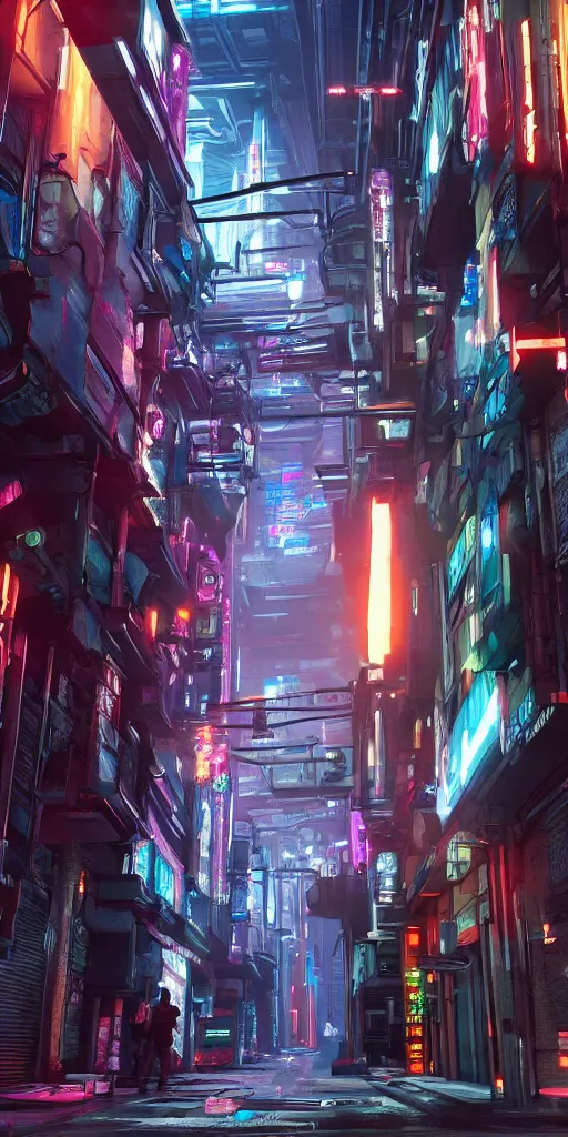 Image similar to cyberpunk alley drawn by jack kirby, 8 k, raytracing, unreal engine 5,