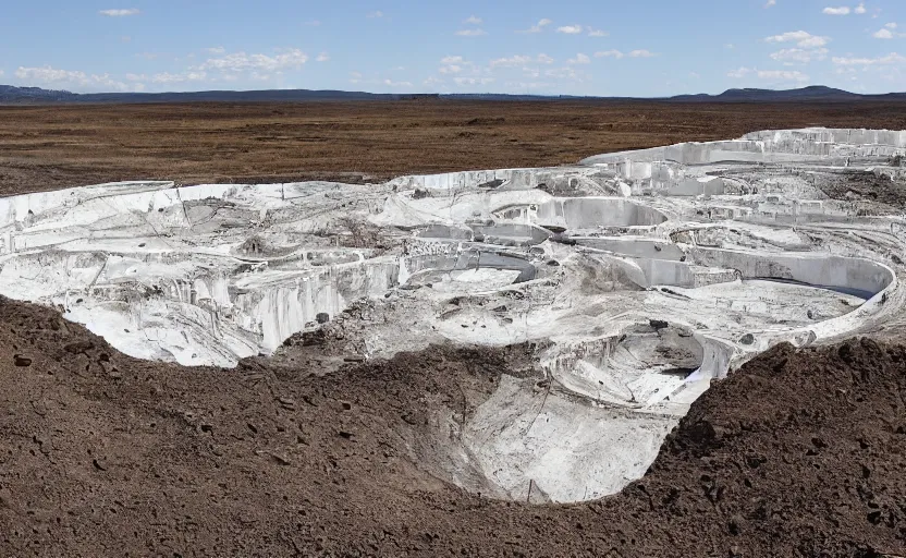 Image similar to bioremediation white architecture in the mining tailing