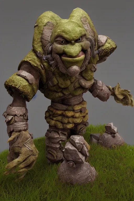 Image similar to zelda fantasy art giant golem troll wood rock, global illumination ray tracing hdr fanart arstation by sung choi and eric pfeiffer and gabriel garza and casper konefal hardmesh zbrushcentral