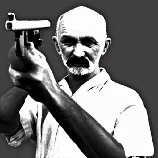 Image similar to gandi with a gun