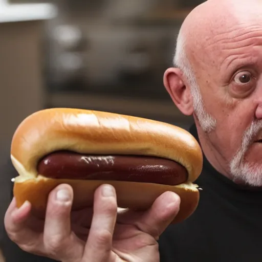 Image similar to mike ehrmantraut selling hot dogs