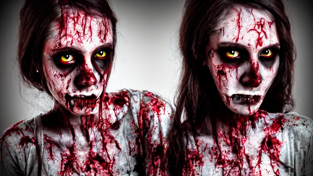 Image similar to beautiful zombie girl in the style of Peter Driben