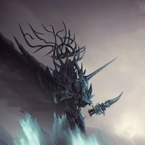 Prompt: shadowknight archfiend by elena vizerskaya and ivan aivazovsky, perfectly detailed, artstation, sharp focus, highly detailed, studio photography, impresion de giclee arte abstracto, award winning