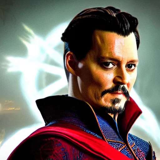 Image similar to johnny depp as dr strange