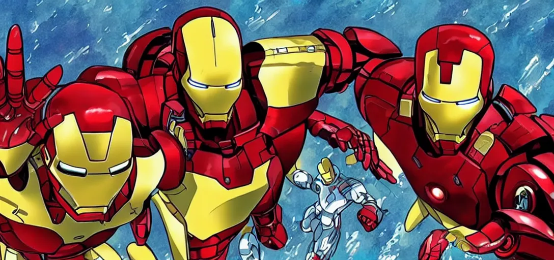 Image similar to Iron Man in the style of Studio Ghibli