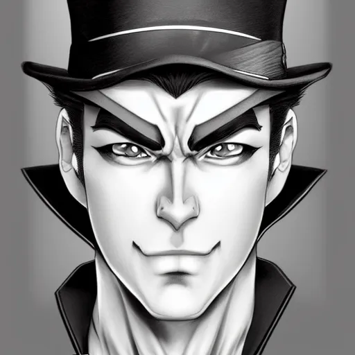 Prompt: Jotaro Kujo from Jojo Bizarre Adventure by Artgerm, trending on artstation