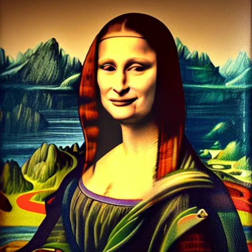 Image similar to a painting of Julia Roberts as the mona lisa , 4K, high quality