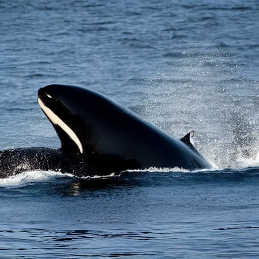 Prompt: an orca whale turned into a dog, half orca whale half dog, hybrid animal, 8 k photograph, orca whale head, dog body, national geographic photo