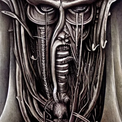 Prompt: Art by Giger