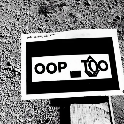 Prompt: a photograph taken on the moon of a sign that says'keep off the grass'