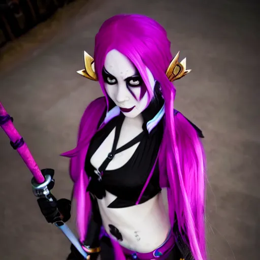 Image similar to Jinx from Arcane cosplay