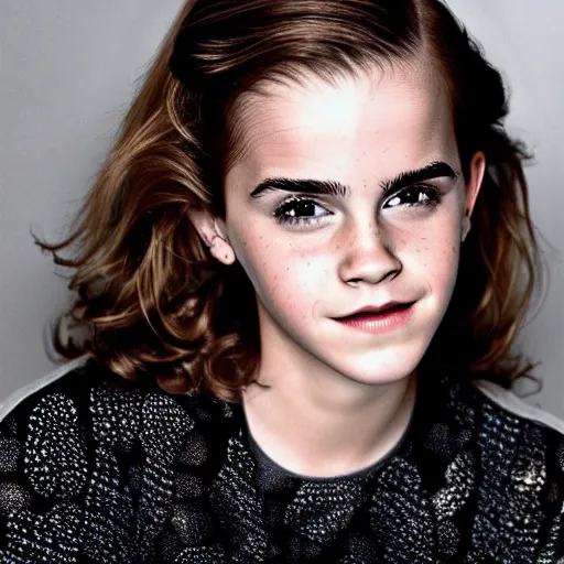 Image similar to portrait photo of young emma watson, laughting