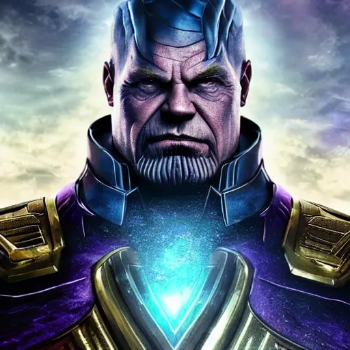 Image similar to vladimir putin as thanos, Cinematic, Portrait, Ultra-HD, Beautiful Lighting, insanely detailed and intricate, hypermaximalist, elegant, ornate, hyper realistic, super detailed