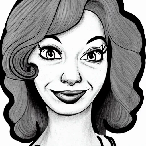 Image similar to christina hendricks drawn in ren and stimpy art style