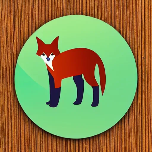 Image similar to app logo for a social network for foxes