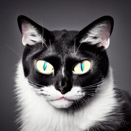 Image similar to cat with corpse paint, studio photography