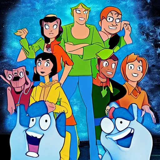 Image similar to bootleg scooby doo mystery inc