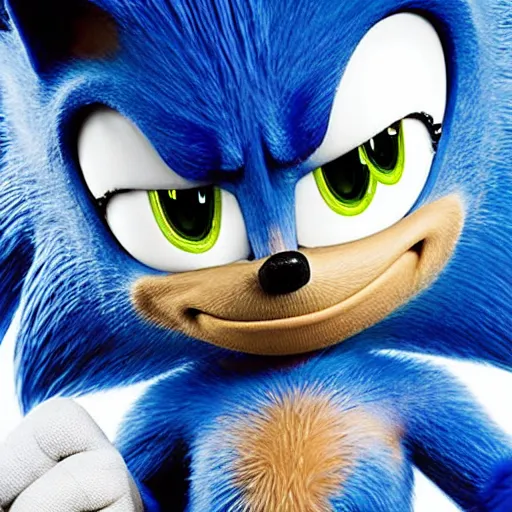 Prompt: The actor Jim Carrey as the Sonic from the movie Sonic The Hedgehog (2020)