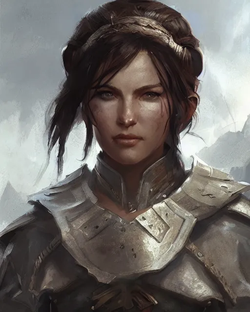 Image similar to the elder scrolls vi, charismatic rugged female nord warrior portrait, illustration, rim light, top light, perfectly shaded, soft painting, art by ross tran, krenz cushart and wenjun lin