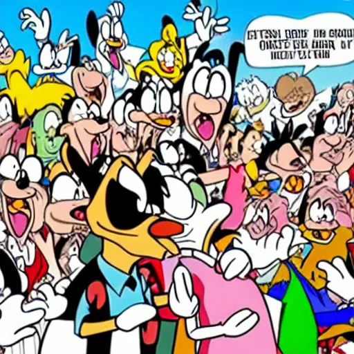 Image similar to looney toons in a mosh pit