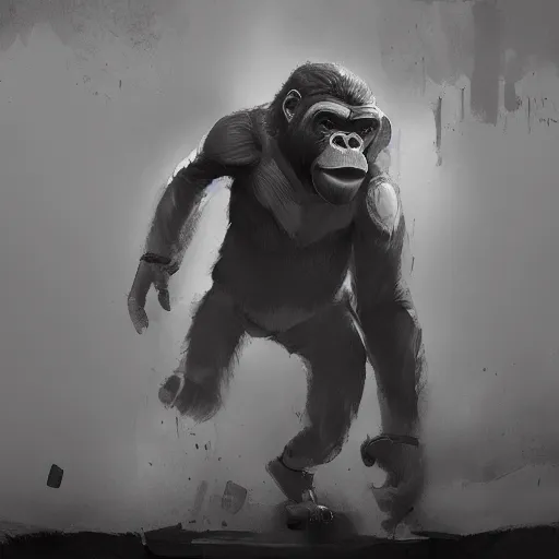 Prompt: 🦍, life is strange true colors game square enix, gigachad black and white trending on artstation, painted by greg rutkowski