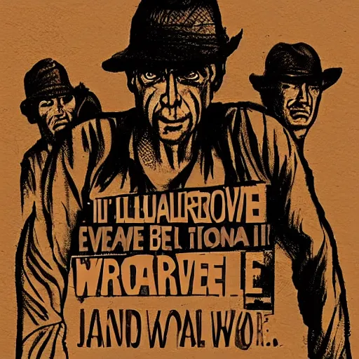 Image similar to i'll be all around in the dark - i'll be everywhere. wherever you can look - wherever there's a fight, so hungry people can eat, i'll be there. tom joad drawn by james e allen. dustbowl