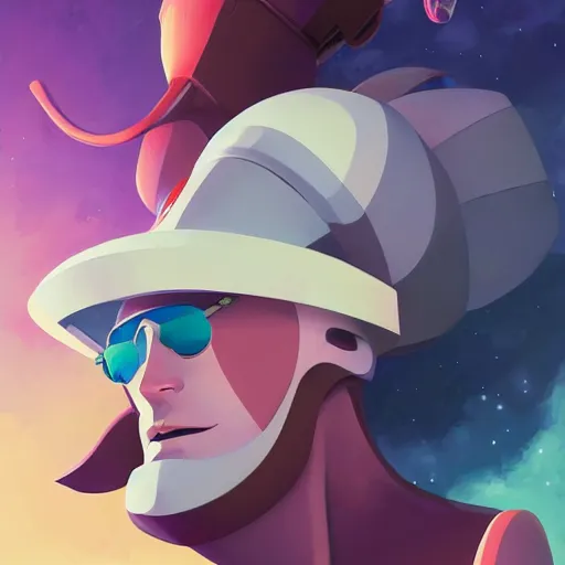 Image similar to face icon stylized minimalist space dandy, loftis, cory behance hd by jesper ejsing, by rhads, makoto shinkai and lois van baarle, ilya kuvshinov, rossdraws global illumination