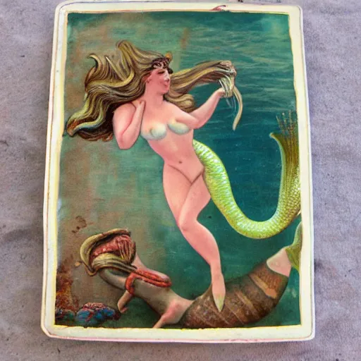 Prompt: arresting mermaids, vintage, realistic