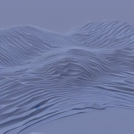 Image similar to geometric 3 d objects sea line, houdini render