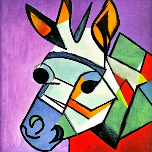 Prompt: donkey painted by Picasso.